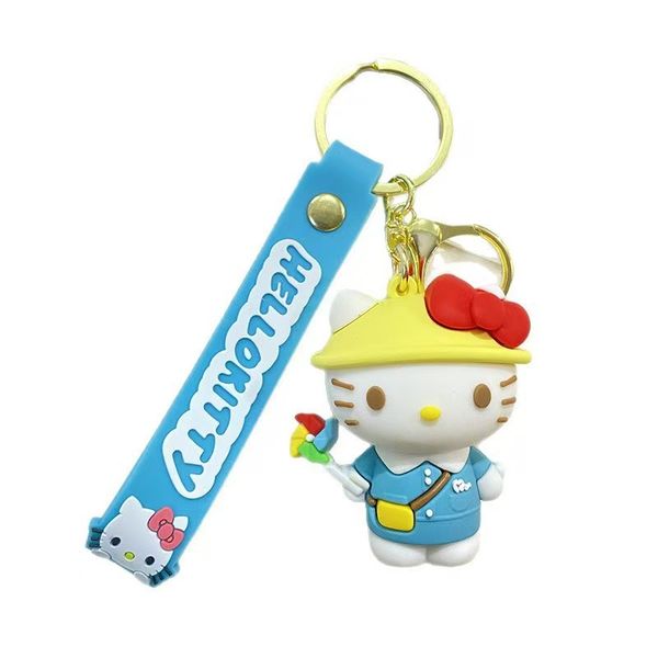 Hello Kitty School Uniform Pinwheel Keychain &amp; Bag Charm - Blue