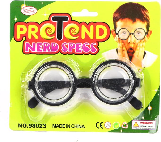 Novelty Pretend Nerd Glass 14cm x 4