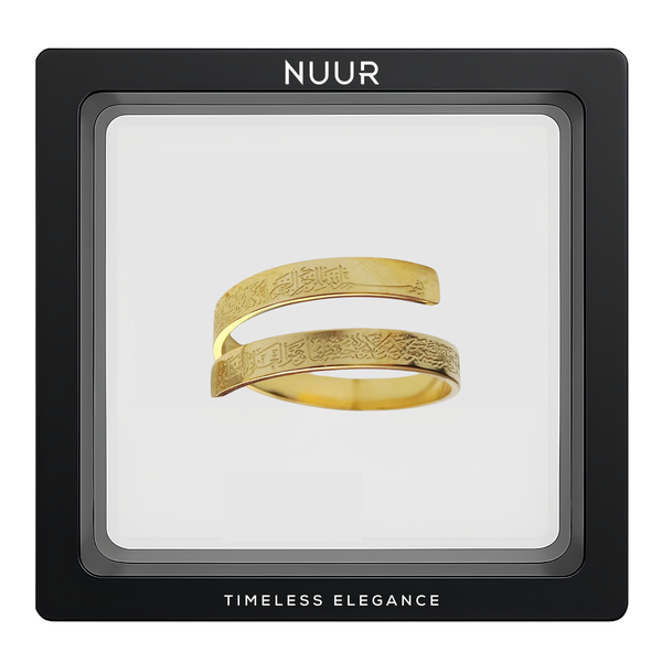 NUUR Ayatul Kursi Ring - 18K Gold-Plated, Non-Tarnish, Stainless Steel