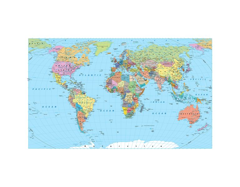 A1 Linen Sketch Paper Print - Blue Map Wall Art