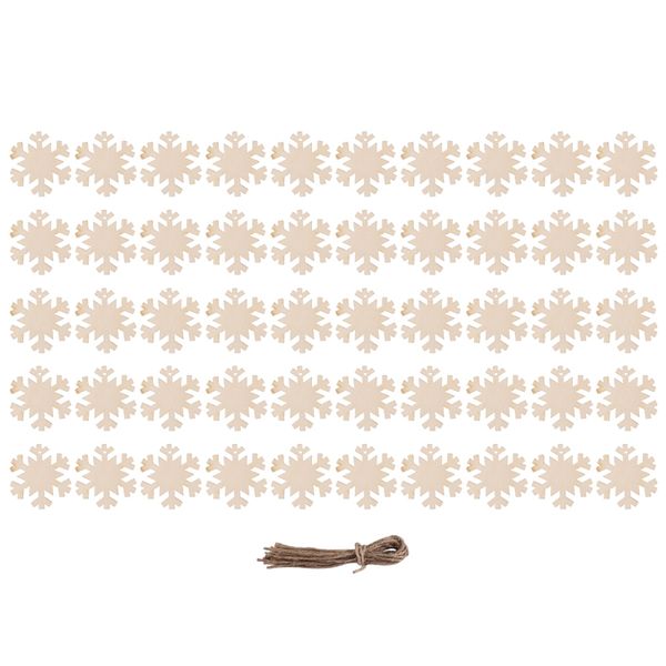 Christmas Decorations Snowflake Wooden Cutout Snowflake Wooden Chips Decora