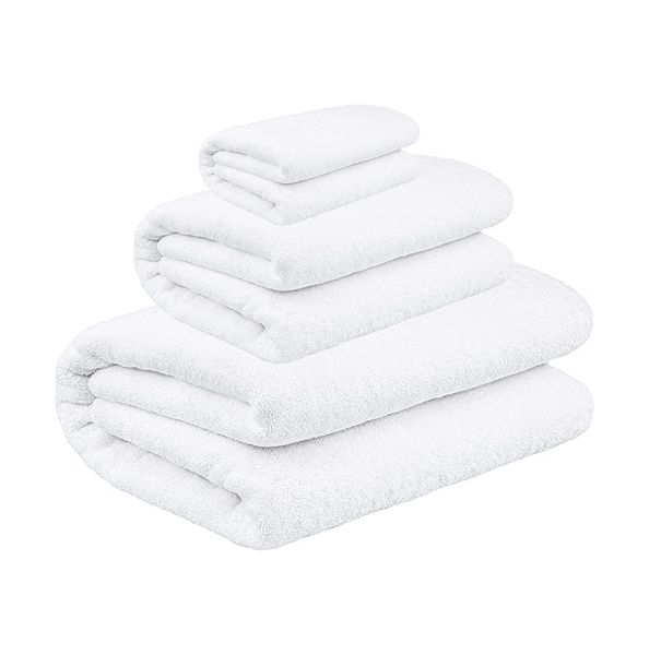 Wonder Towel Set Terry Collection Cosy Valour Microfibre Bath, Beach, Gym White