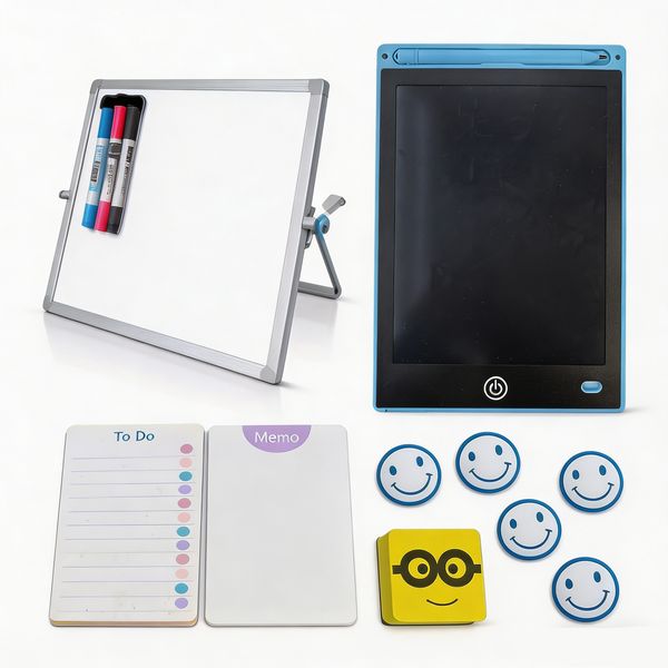 5PCS Reusable Magnetic Whiteboard LCD Writing Tablet Home Office Planner
