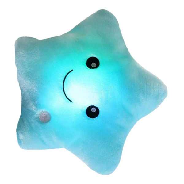 Luminous Star Plush Glowing Pillow Colorful LED Lights Cushion Gift Toy