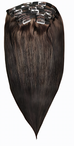 Remy Human Hair Color 2-4 XXL 7pc Brazilian Clip In Extension