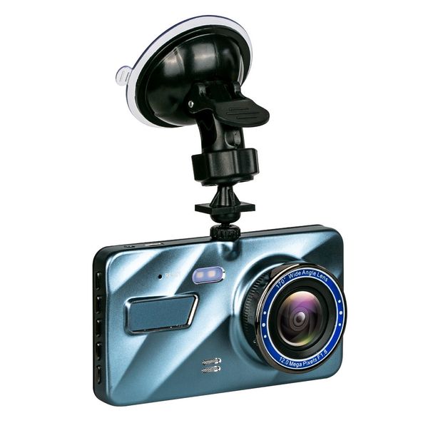 4 Inch Dual-Lens Driving Recorder Dash Cam Front &amp; Rear - Blue