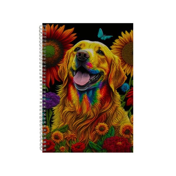 Embroidered GOLDEN RETRIEVER Notebook Dog Gift Idea Notepad Pad 100
