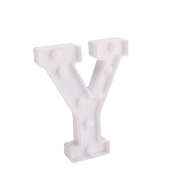White Plastic Wall Mount 22 cm LED Letter Y