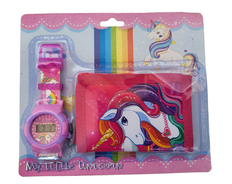 Unicorn Digital Watch And Wallet Combo