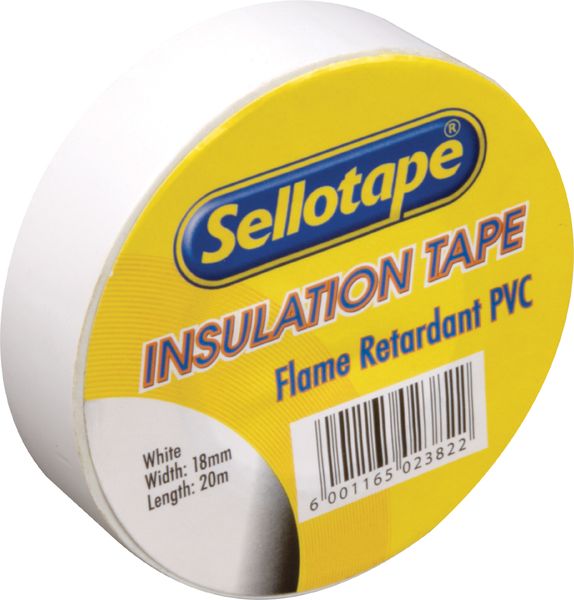 Sellotape Insulation Tape White 18mm x 20m