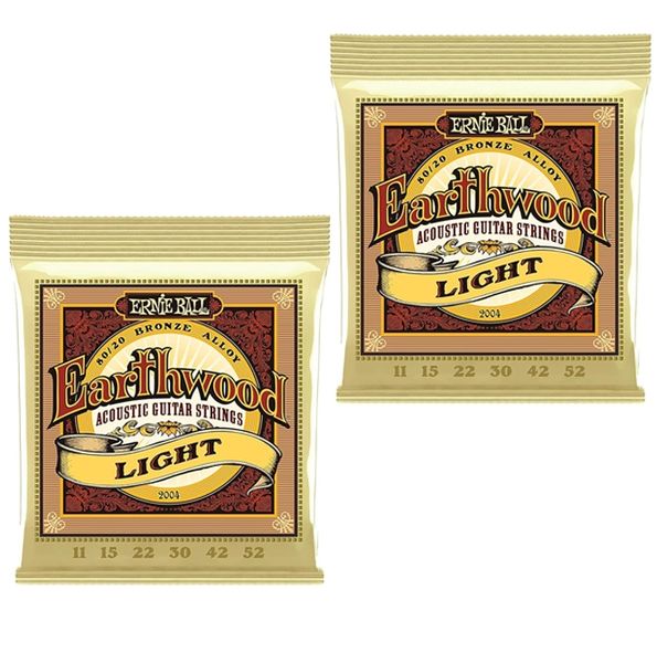 Ernie Ball 2004 Light Acoustic Guitar Strings 11-52 - Pack of 2