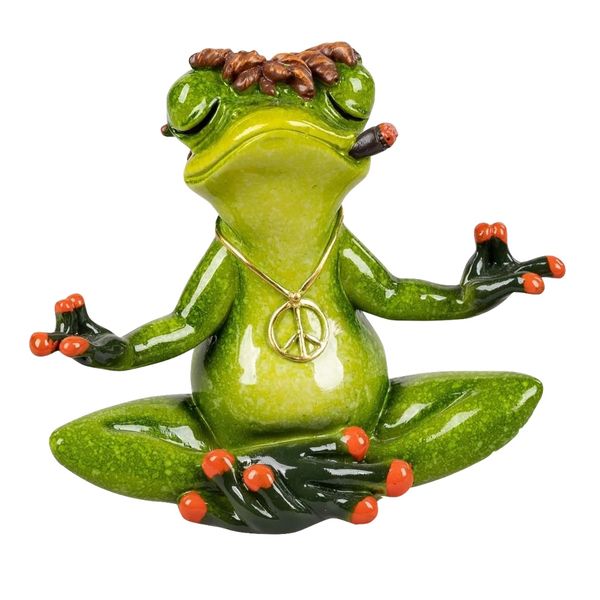 Decor Garden Calm Meditating Frog Figurine Sculpture -10.5cm