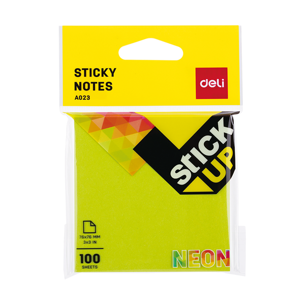 DELI Sticky Notes 76x76 Neon - Green