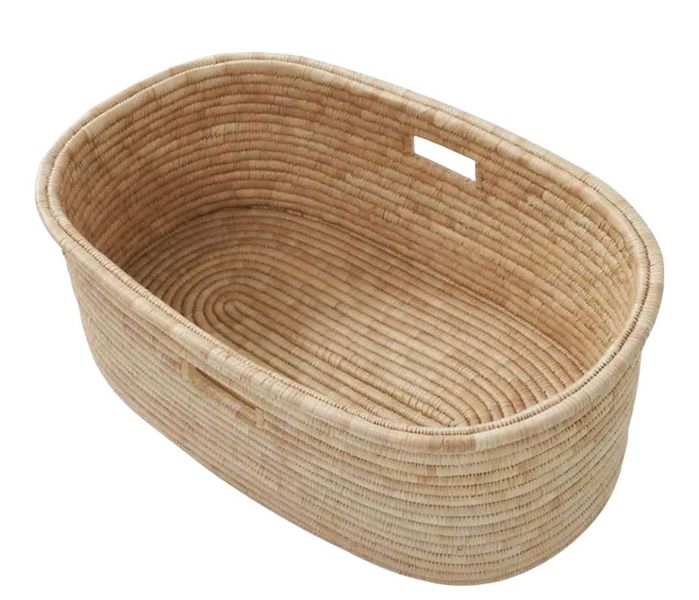 Baby Moses Basket - Natural Hand Woven with 100% Palm Leaves