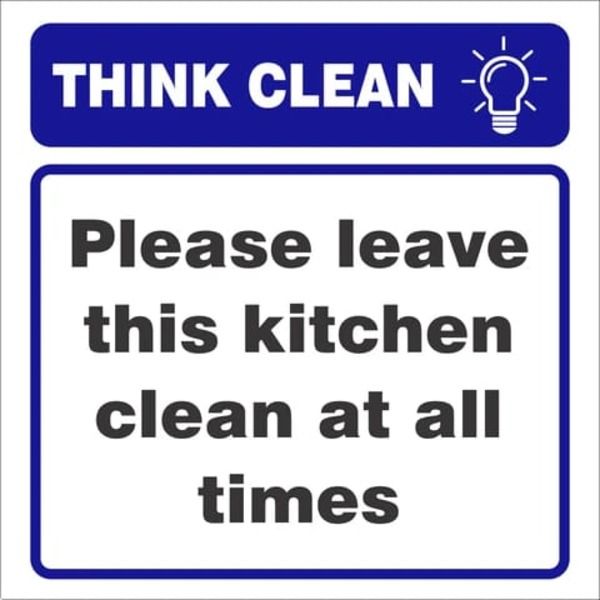 Think Clean Sign On Abs 440X440mm