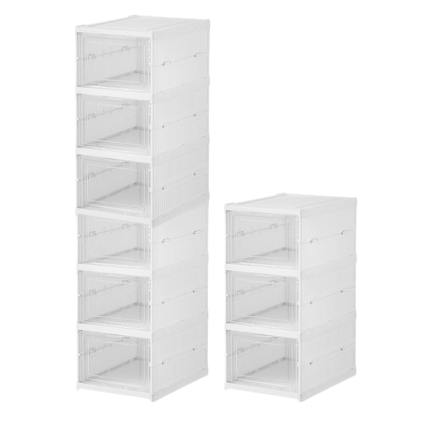 Pack of 3 Multi-purpose Shoe Storage Box 3 Layer Foldable Sneaker Box