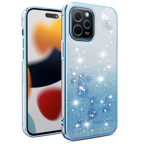 Phone Case Compatible With Huawei Nova Y61 Flowers Diamond Shining Cover