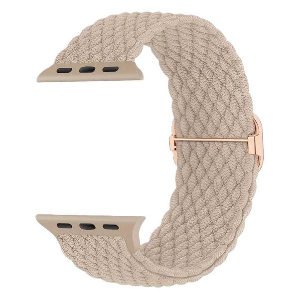 Adjustable Nylon Braided Watch Strap Compatible with Apple- 42/44/45/49 mm