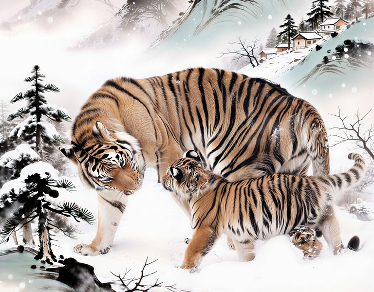 Modern Canvas Wall Art Home Decor - Saberian Tiger