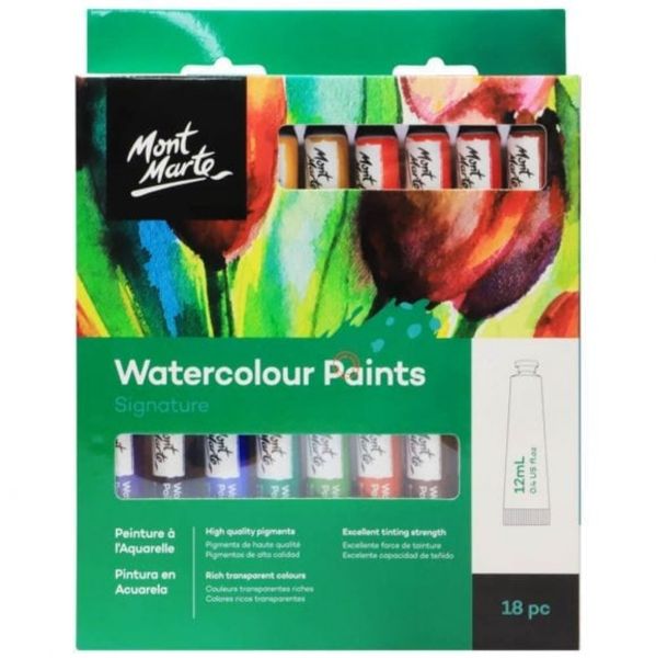 Mont Marte Signature Watercolour Paints 18pce x 12ml