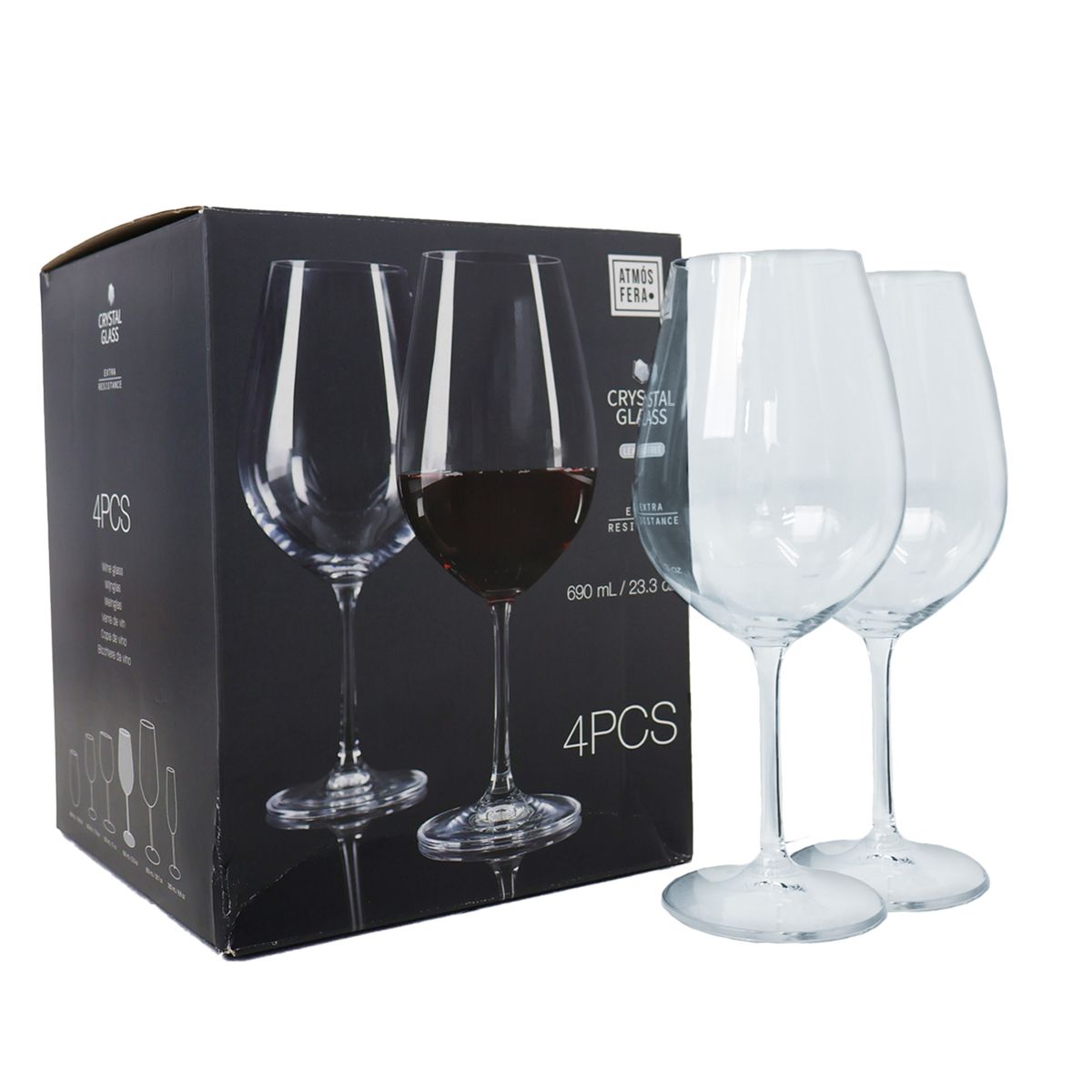 Red Wine Glasses 690ml 4 Pieces Crystalline Shop Today. Get it