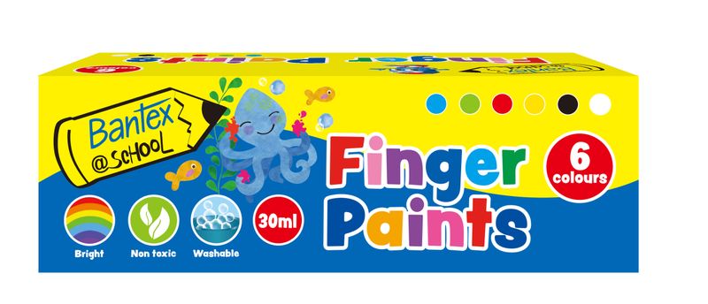 Finger Paints 30ml x 6 assorted
