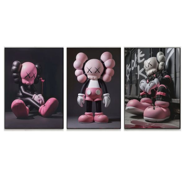 Pink, Black Cotton Canvas cm Home Decor Wall Art