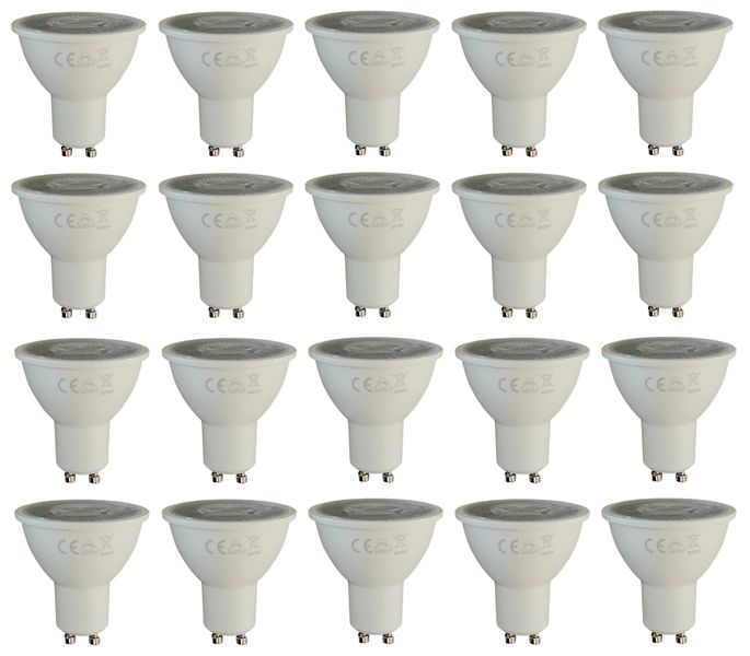 MrSmart - 7W GU10 LED Warm White Dimmable Downlight Globes - Pack Of 20