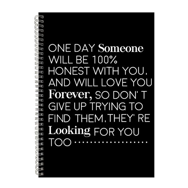 One Day A4 Notebook Spiral Lined Motivational Sayings Graphic Notepad 160