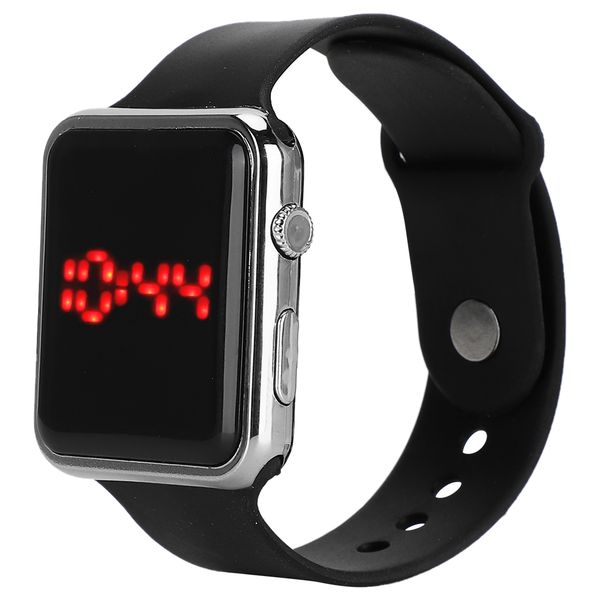 Casual PU Watch: Electronic Display - Silver