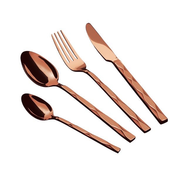 Berlinger Haus 24 Piece Stainless Steel Mirror Finish Cutlery Set - Rose Gold