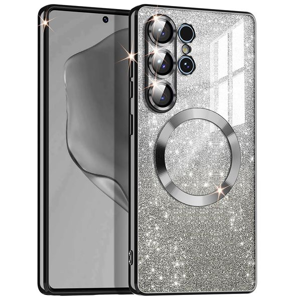 Magnetic Glitter TPU Phone Case Compatible With Samsung Galaxy S23 Ultra