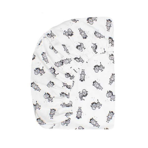 little acorn - Zebra 70X140cm Cot Fitted Sheet - X-Large