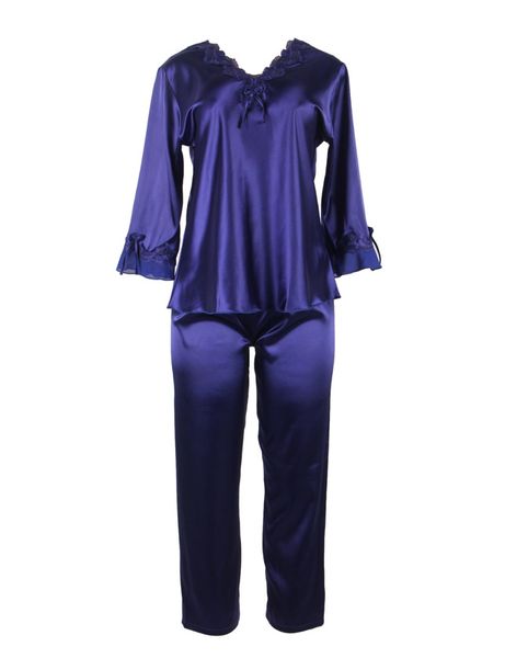 Edendiva's High Quality Long Sleeve Silk Pajama Set