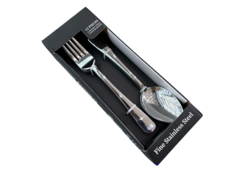12-Piece Stainless Steel Spoon &amp; Fork Set