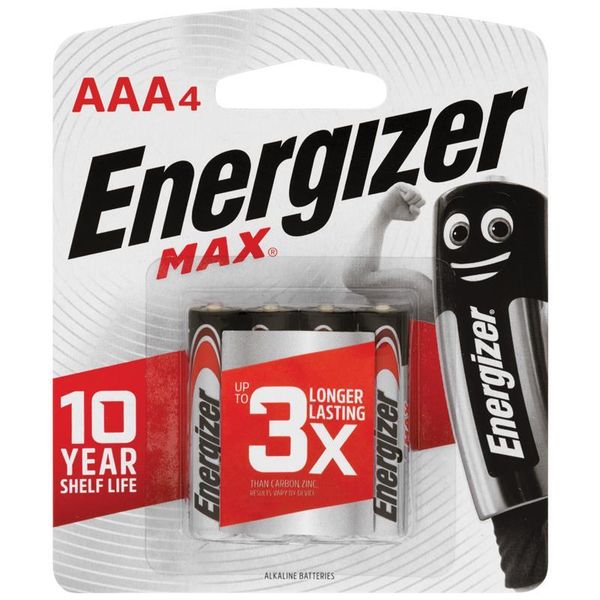 Pack of 4 AAA Alkaline Energizer Max Batteries