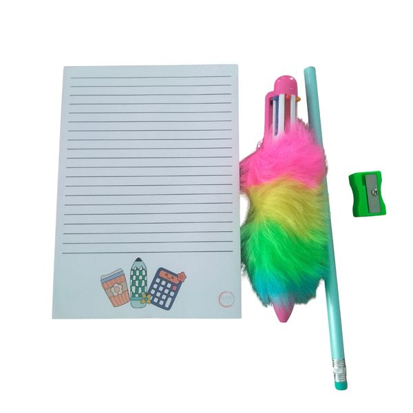 Stationary Pack Note Pad Fluffy Pen