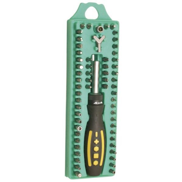 PRK SD-205 62-Piece Security Bit Set with Ratchet &amp; Magnetic Holder