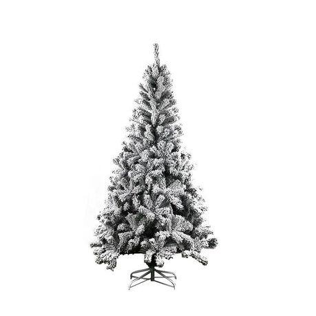 210cm Snowy Artificial Christmas Tree Hinged Pine Xmas Tree Image