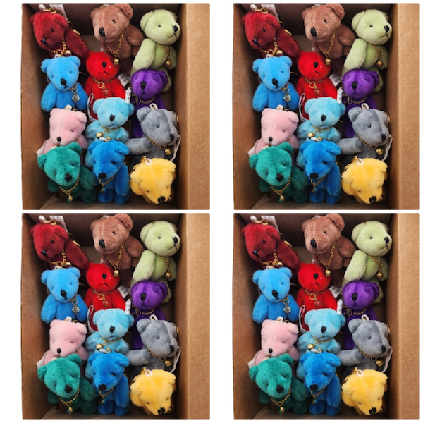 12 Plush Stuffed Teddy Bear Keychain with Birthstone