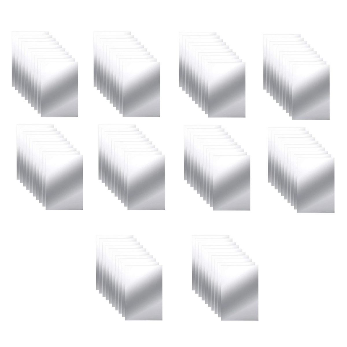 BasicX 100 Pack Square Crystal Mirror Acrylic Wall Stickers 4×4 cm Silver