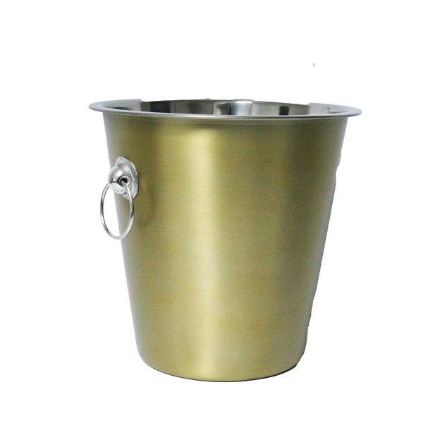 Champagne Bucket Gold - Elegant Stainless Steel Cooler, Large