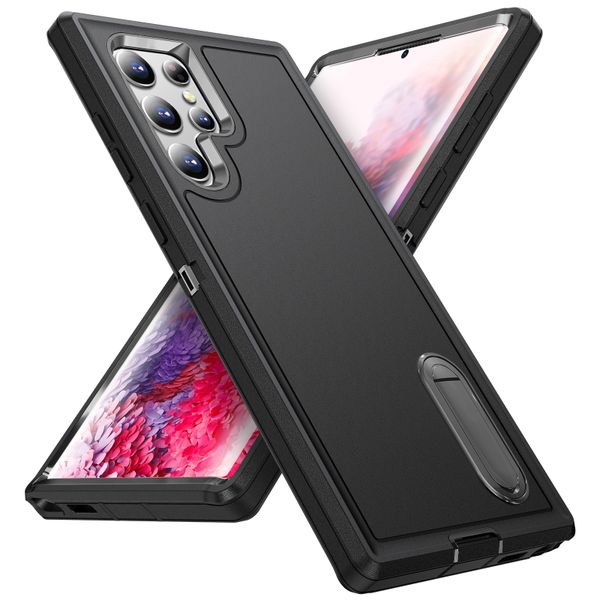 Phone Case Compatible With Galaxy S25 Ultra 3 In 1 Kickstand Cover