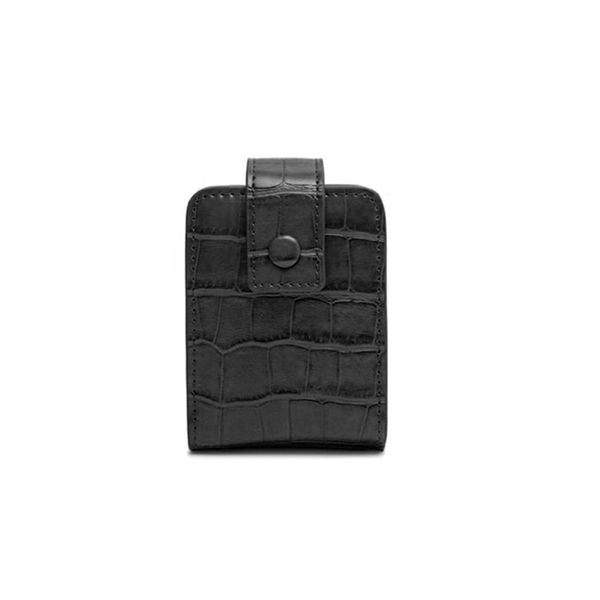 Mini Leather Lipstick Bag Cosmetics Storage Case with Mirror-Purple