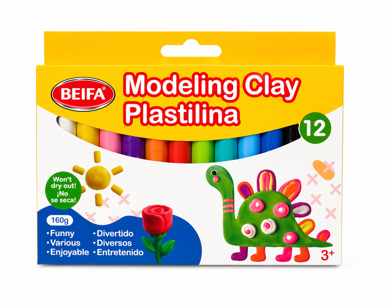BEIFA Plasticine Modelling Clay 160g - Non-Toxic