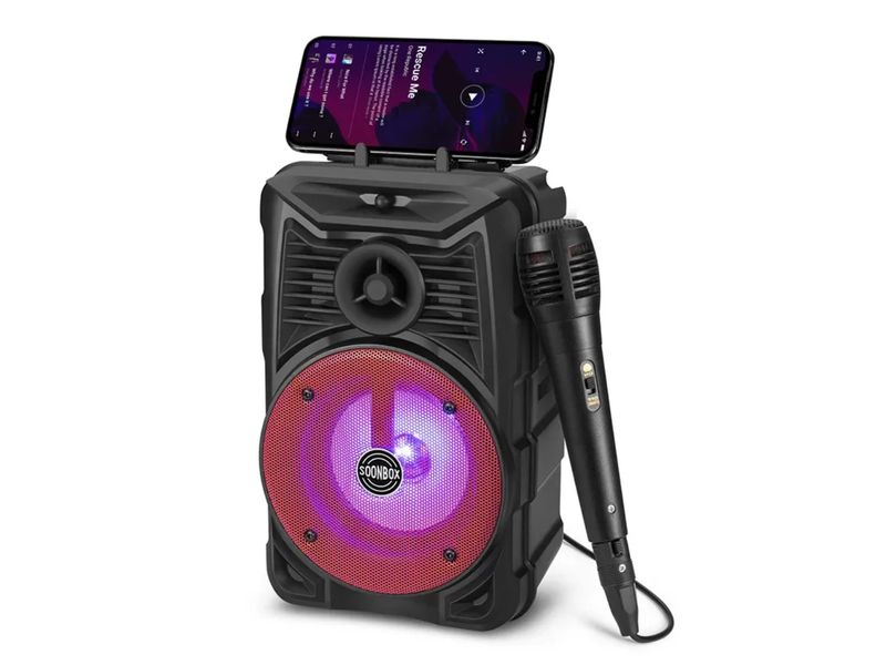 Wireless Karaoke Speaker With Mic - TF/USB/FM/AUX - Black