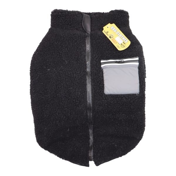 Black Sherpa Dog Jacket - Warm &amp; Stylish Dog Clothes