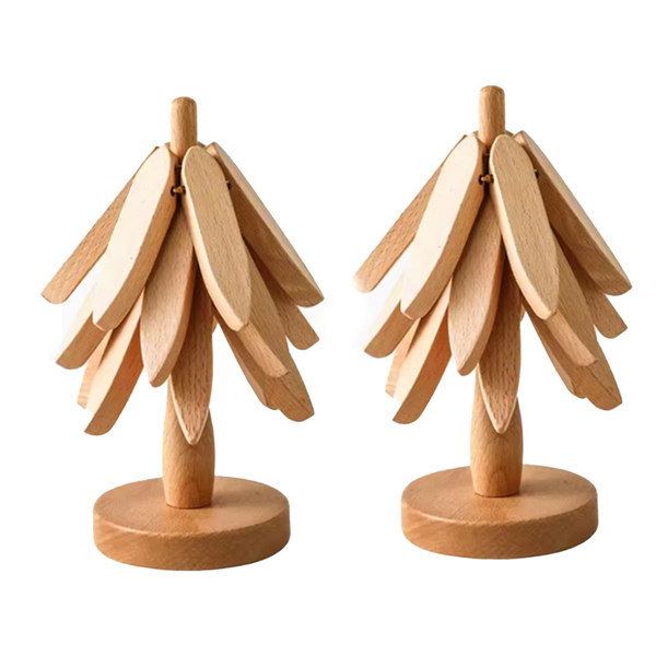 Kings 2-piece Tree Coaster Wooden Pot Protection