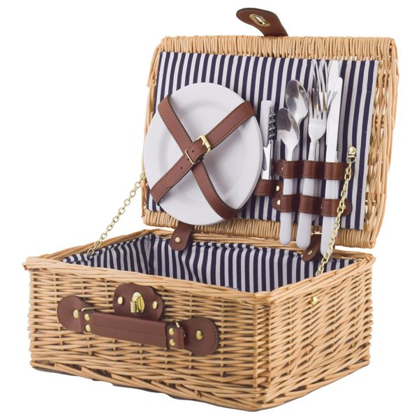 2-Person Rattan Picnic Basket - Small