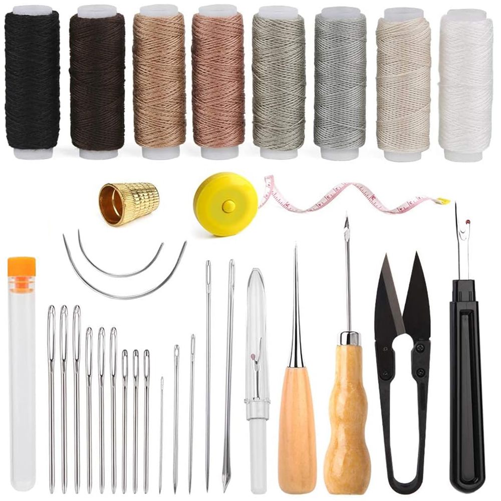 32-In-1 Basic Leather Sewing Tool Kit for DIY Leather Craft Repair ...